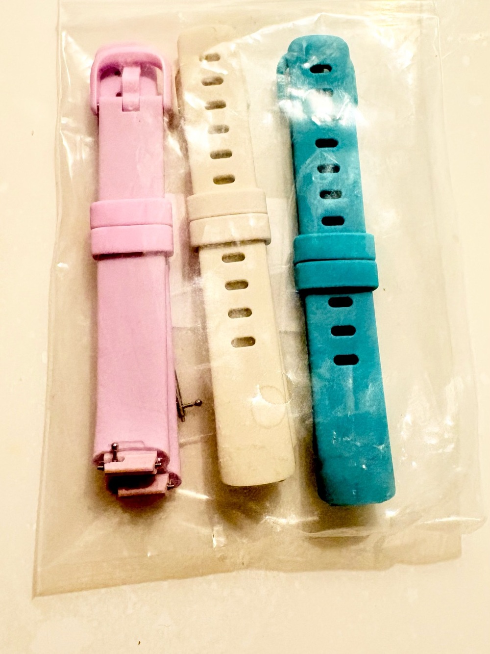 3 Pack Silicone Replacement Watch Strap for Fitbit Charge Pink, White, Teal